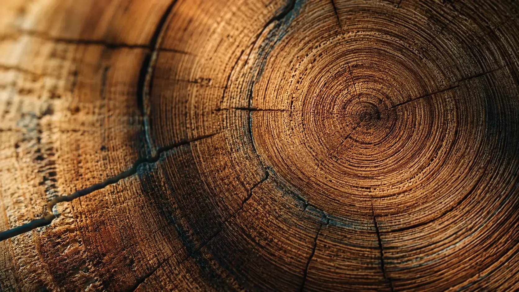 A close-up of the concentric growth rings on the cross-section of a fallen tree, representing the years of accumulated experience laid down one layer at a time.