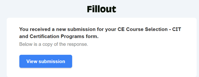 CE Course selection email