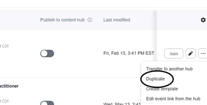 Zoom duplicate button