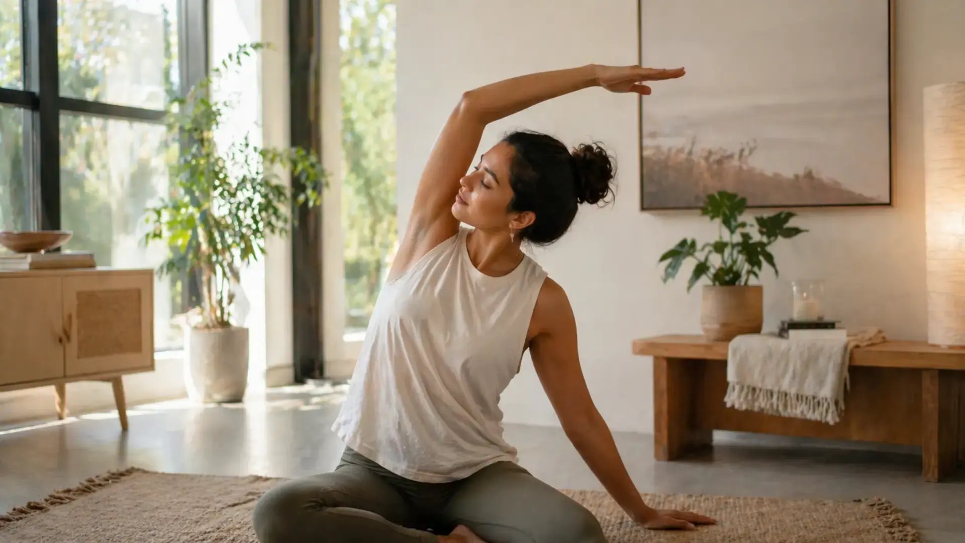 Serene yoga space with natural light Somatic Awareness Practices Blog Trauma Therapist Institute