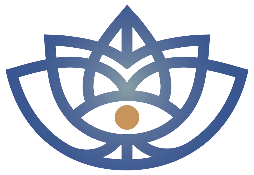 Gradient Lotus with Gold Circle